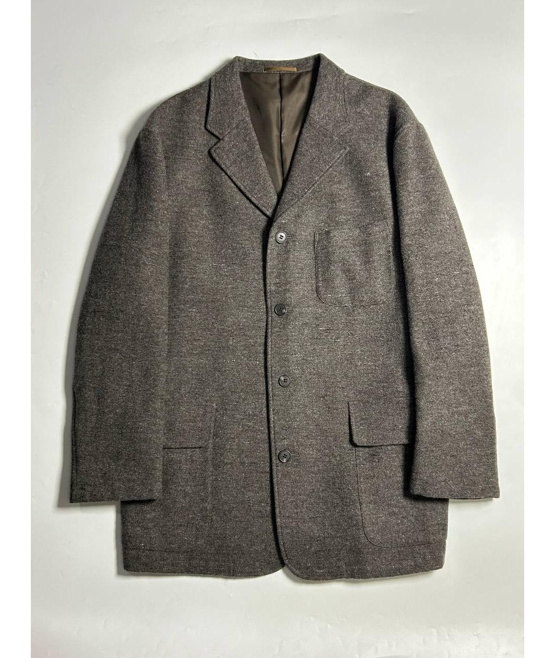 YOHJI YAMAMOTO Коричневый шерстяной пиджак, фото 9