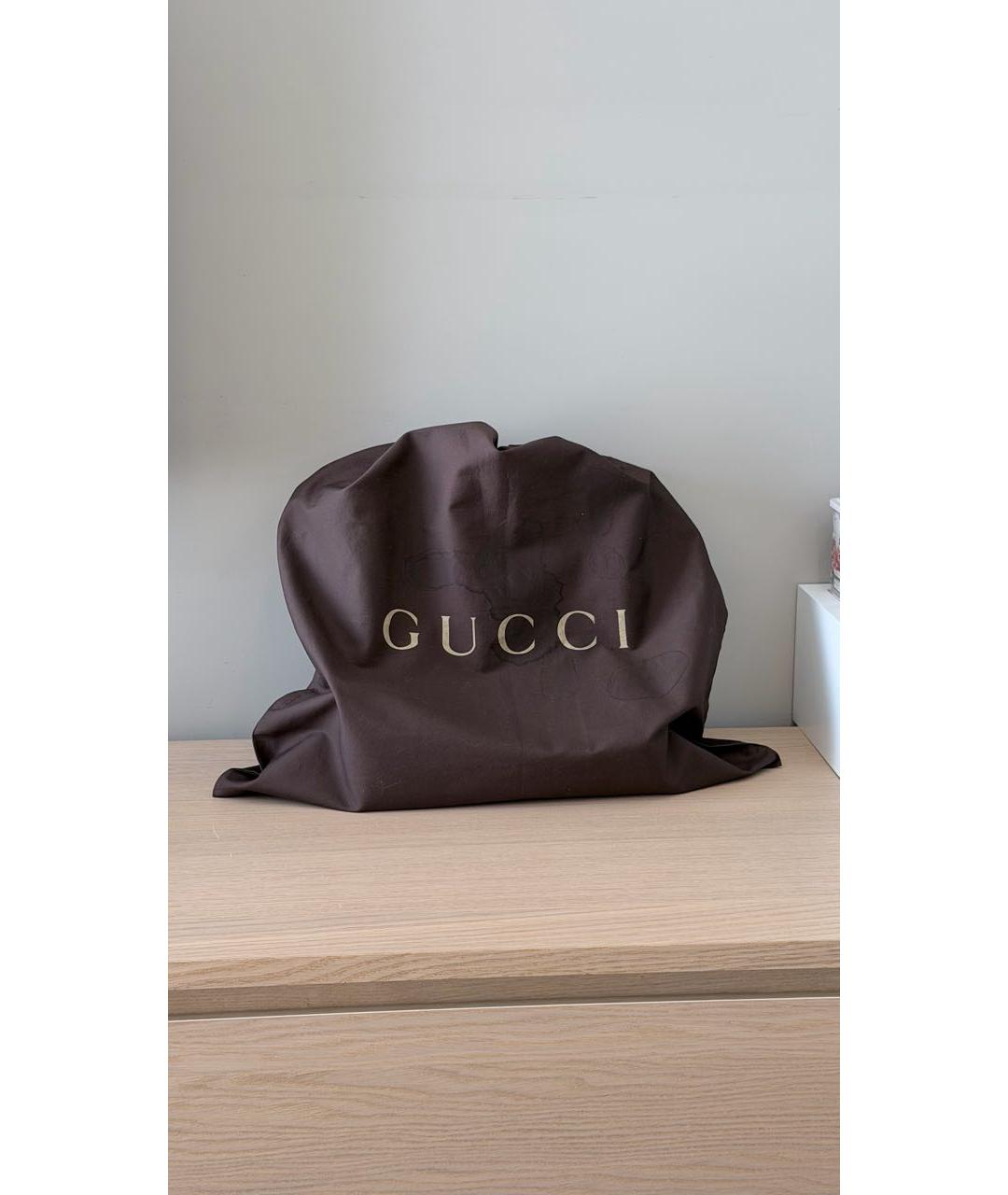 GUCCI Черная кожаная сумка тоут, фото 7