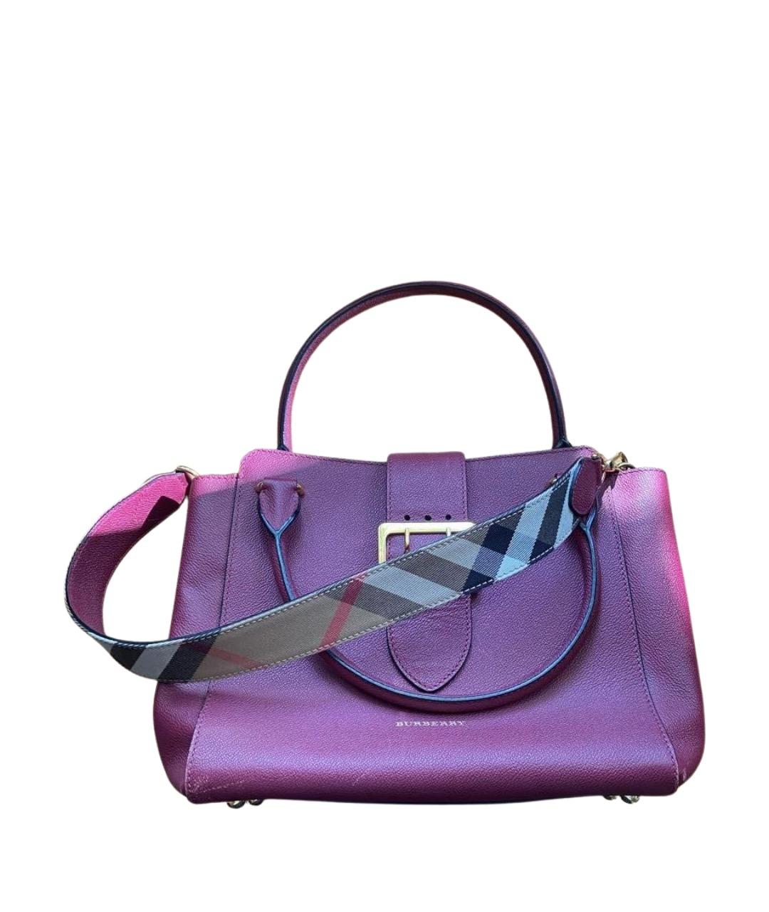 BURBERRY Бордовая кожаная сумка тоут, фото 1