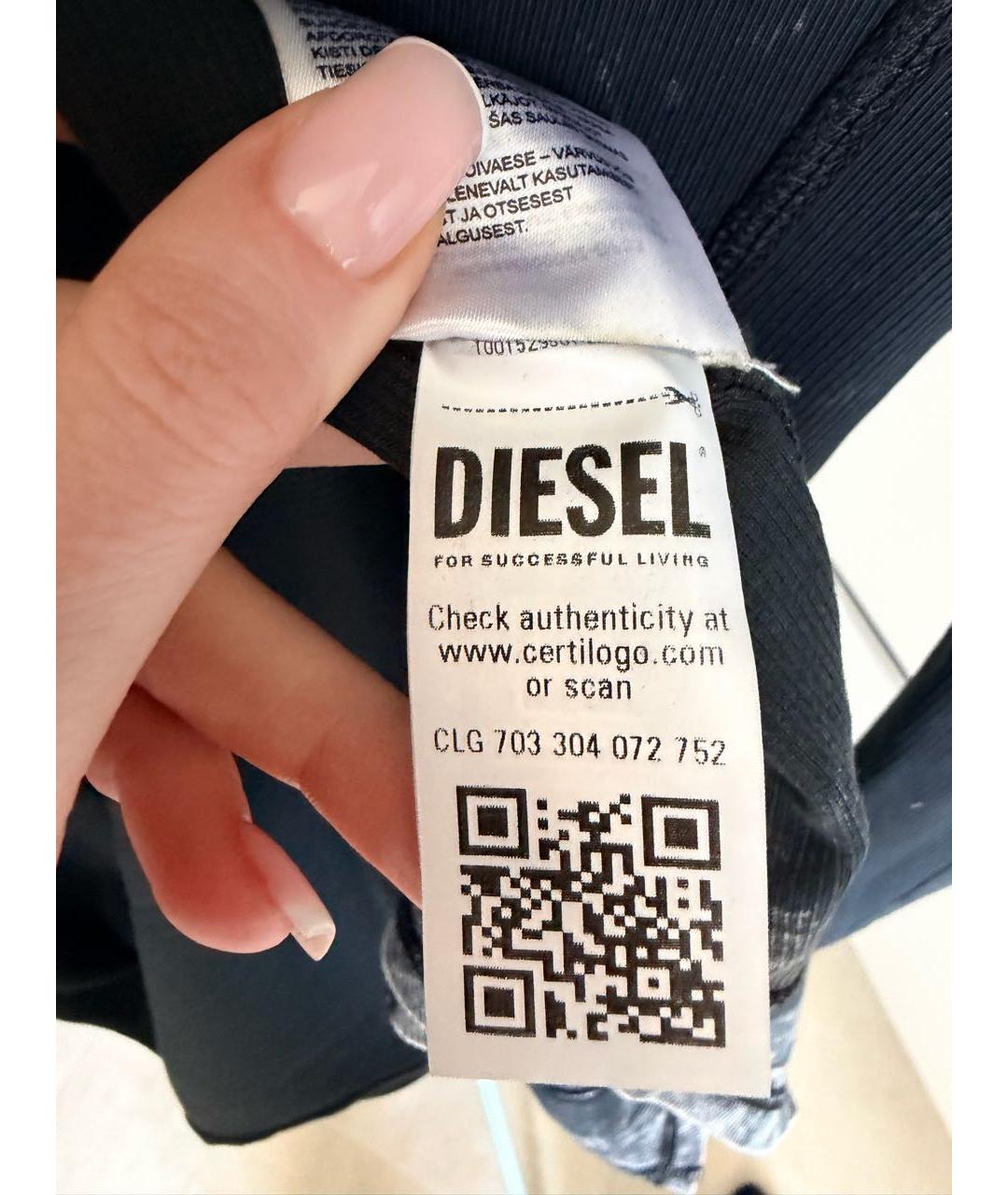 DIESEL Серое хлопковое повседневное платье, фото 6