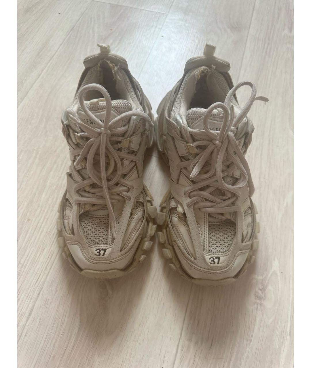 BALENCIAGA Бежевые кожаные кроссовки, фото 2
