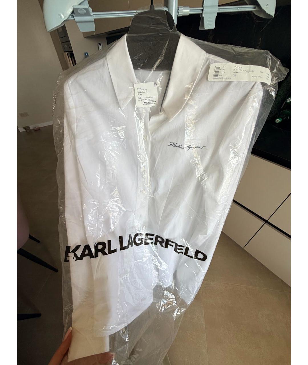 KARL LAGERFELD Белая хлопковая рубашка, фото 5