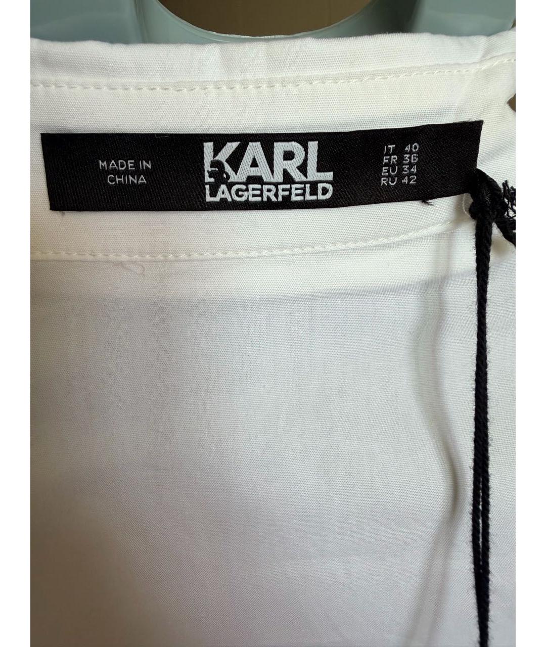 KARL LAGERFELD Белая хлопковая рубашка, фото 6