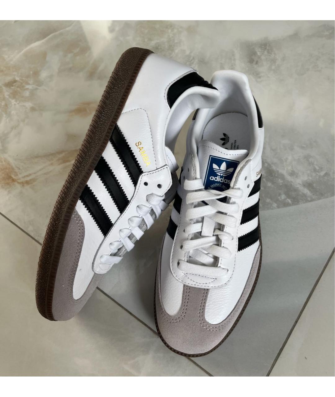 ADIDAS Белые кожаные кеды, фото 2