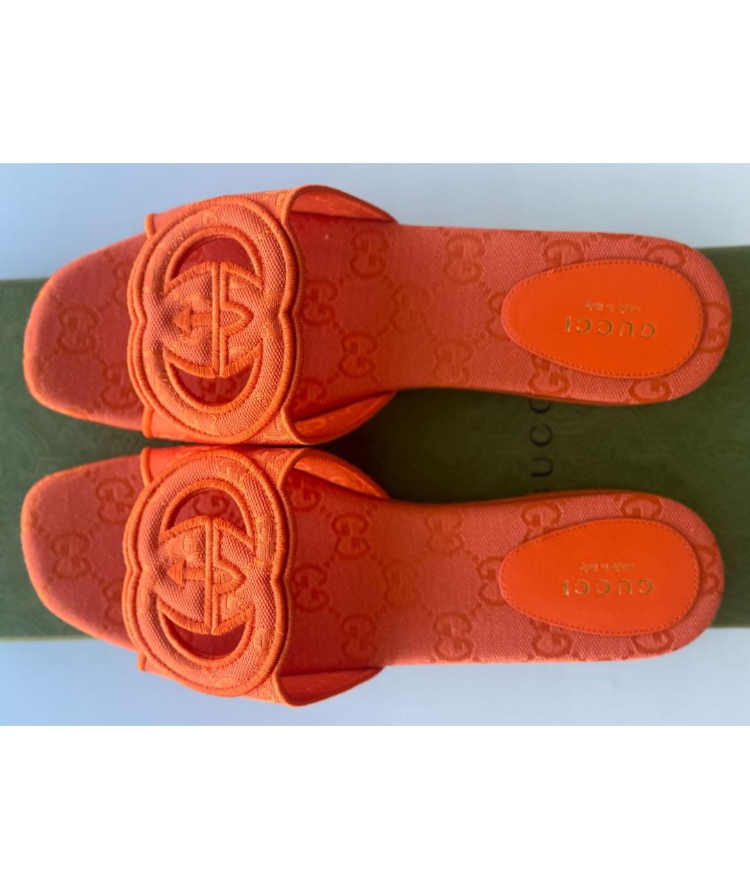 GUCCI Оранжевые шлепанцы, фото 2