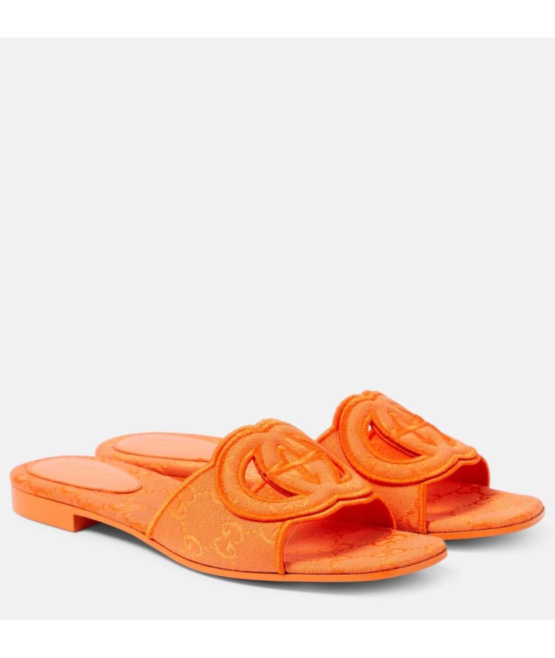 GUCCI Оранжевые шлепанцы, фото 6