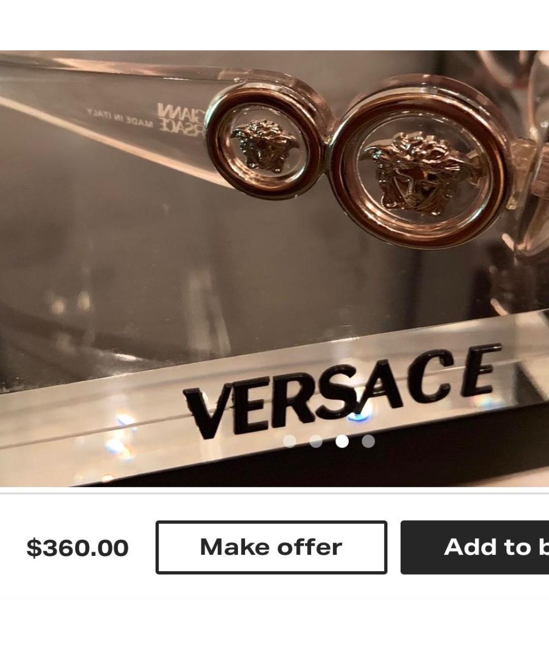 VERSACE Прозрачные солнцезащитные очки, фото 6