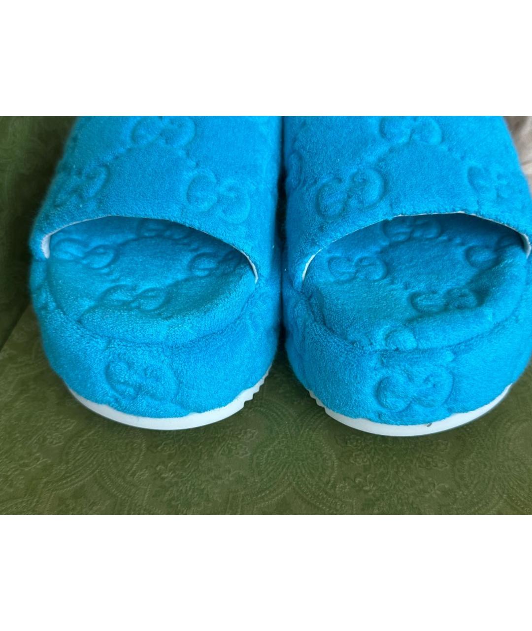 GUCCI Голубые шлепанцы, фото 2
