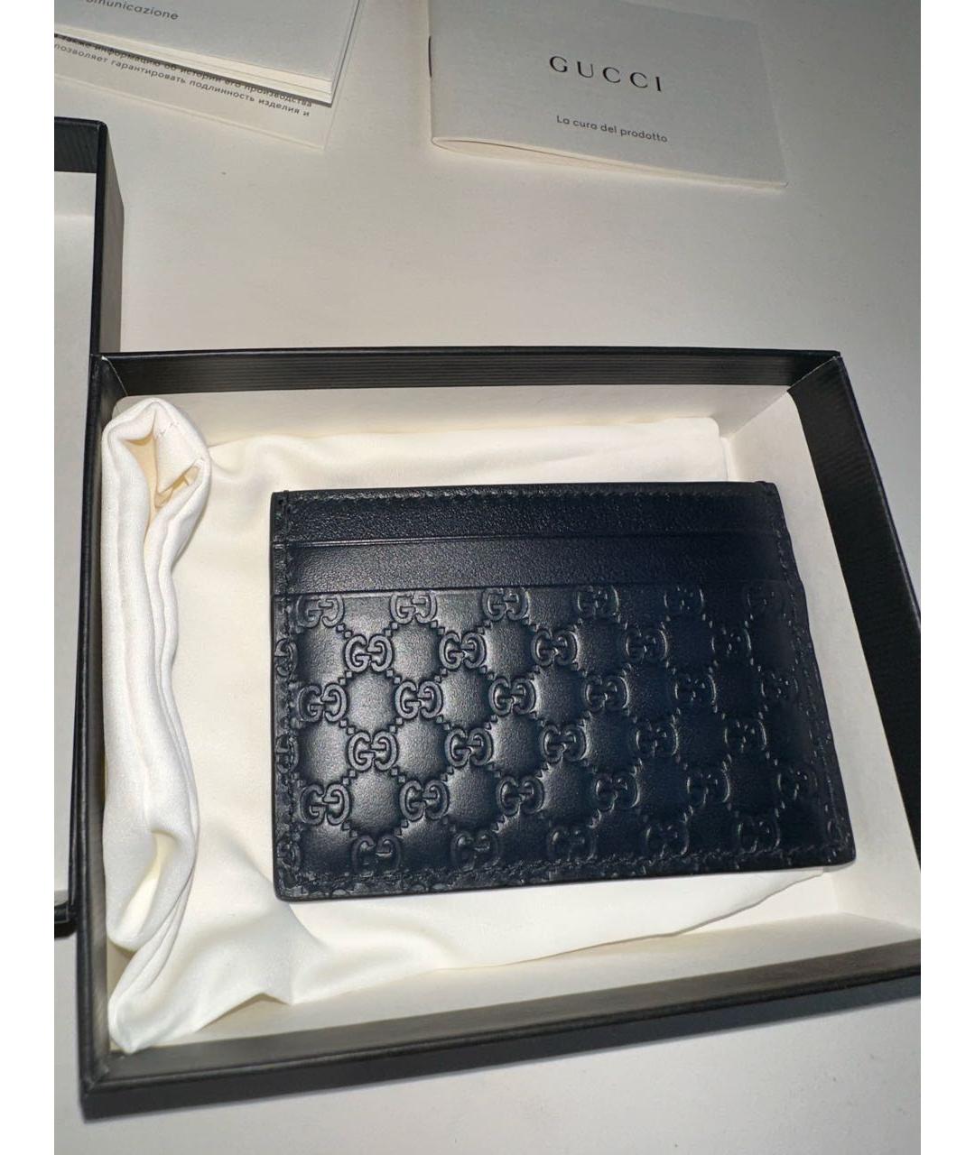 GUCCI Черный кожаный кардхолдер, фото 3
