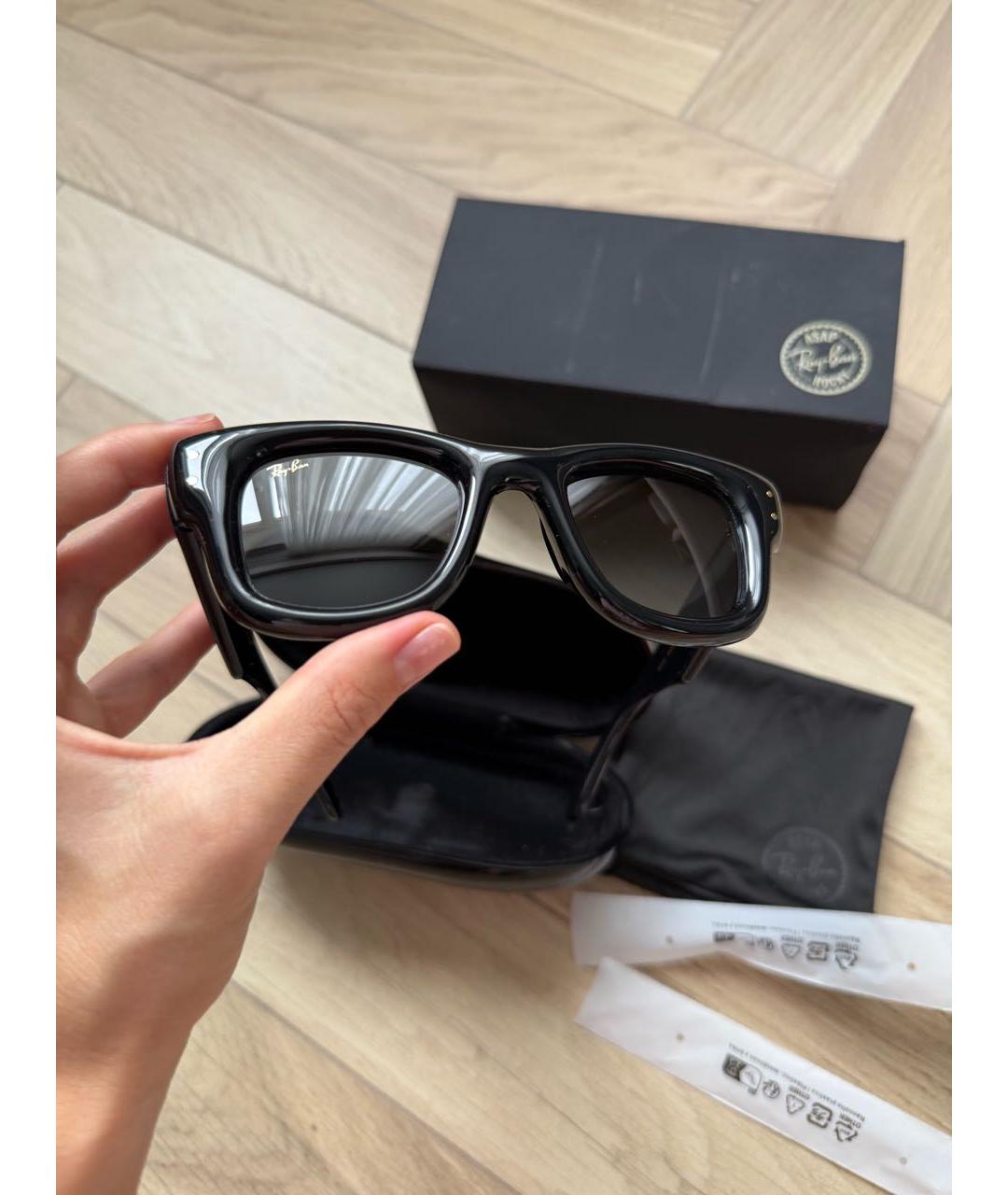 RAY BAN Черные пластиковые солнцезащитные очки, фото 3