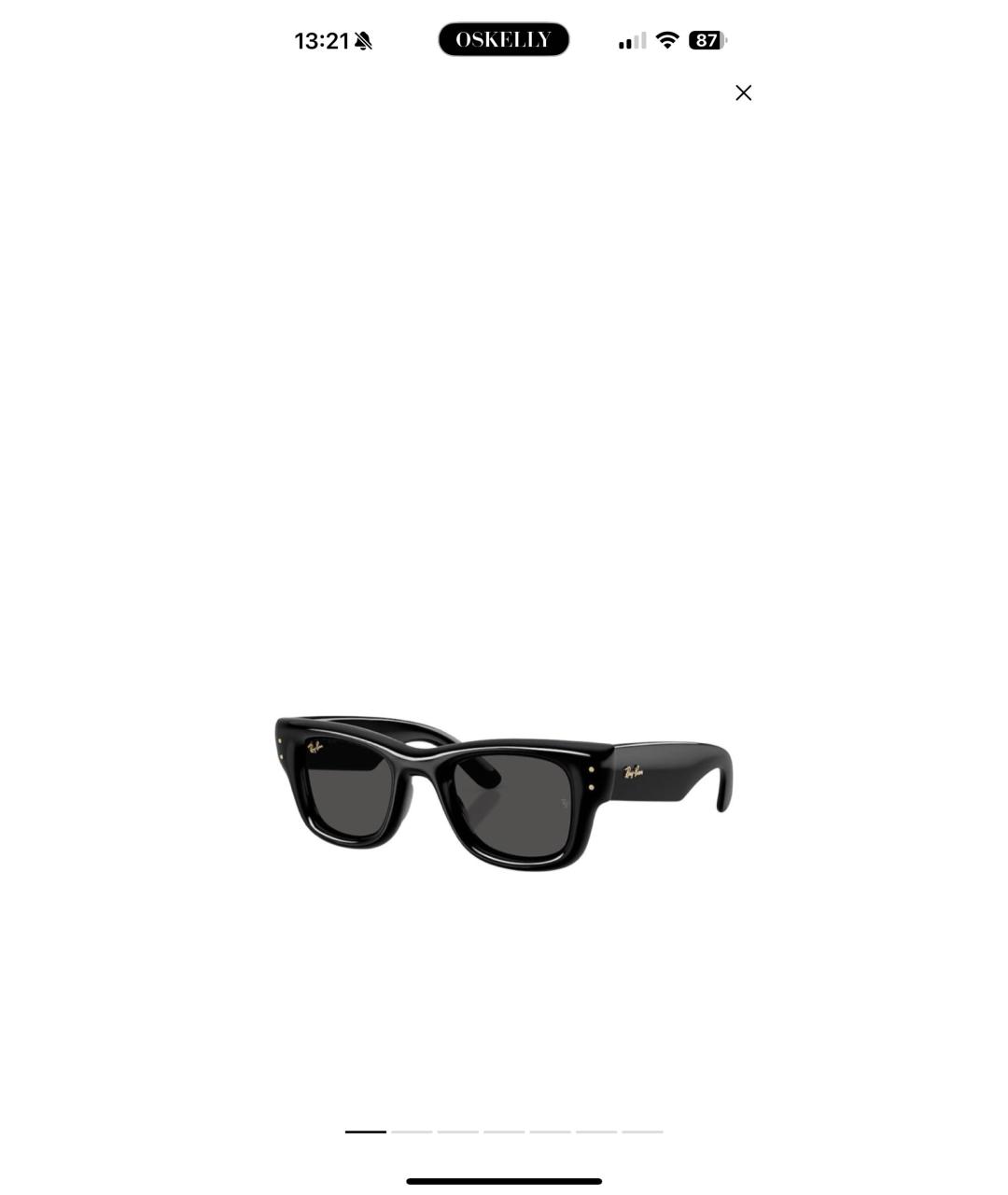 RAY BAN Черные пластиковые солнцезащитные очки, фото 7