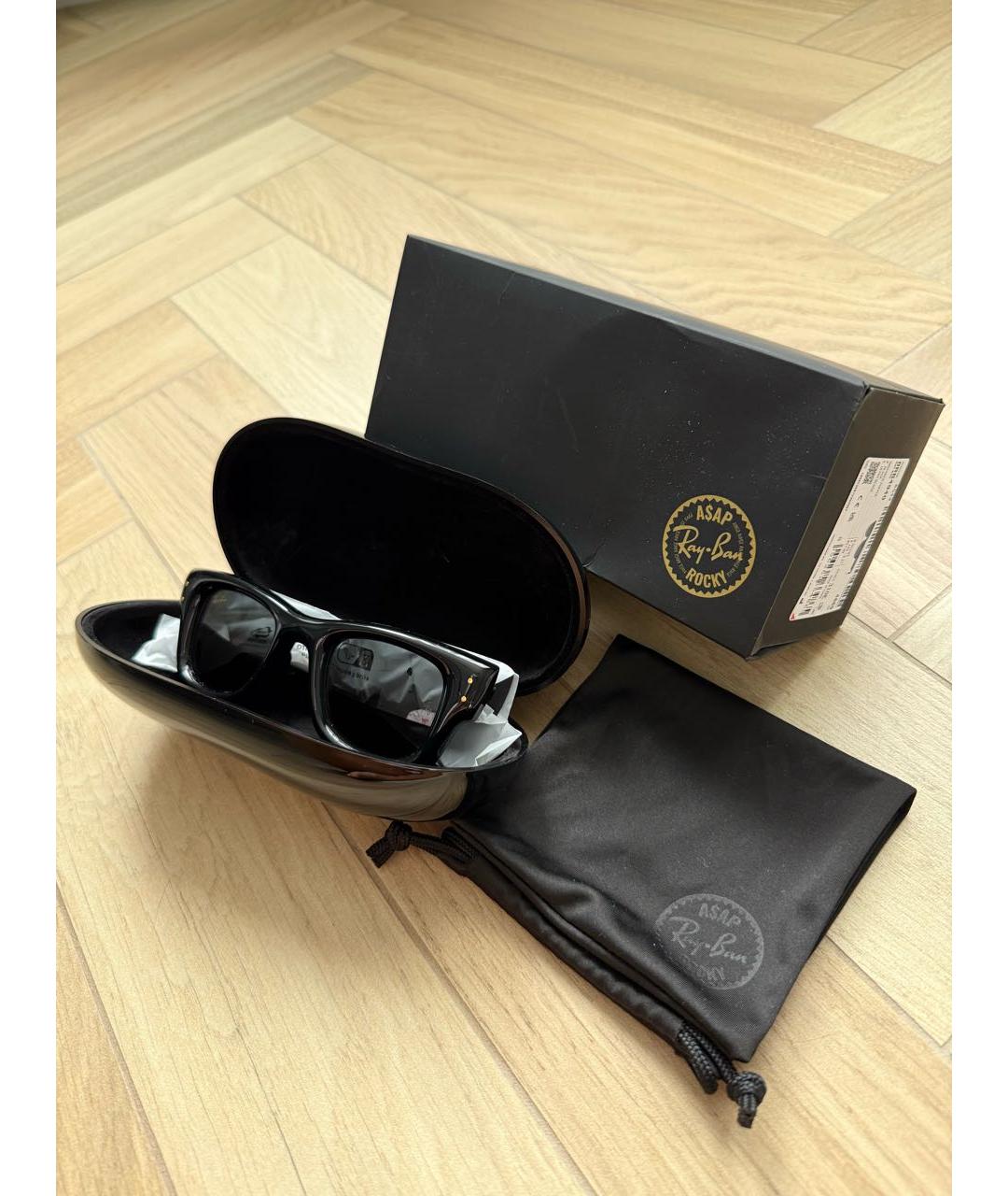 RAY BAN Черные пластиковые солнцезащитные очки, фото 5