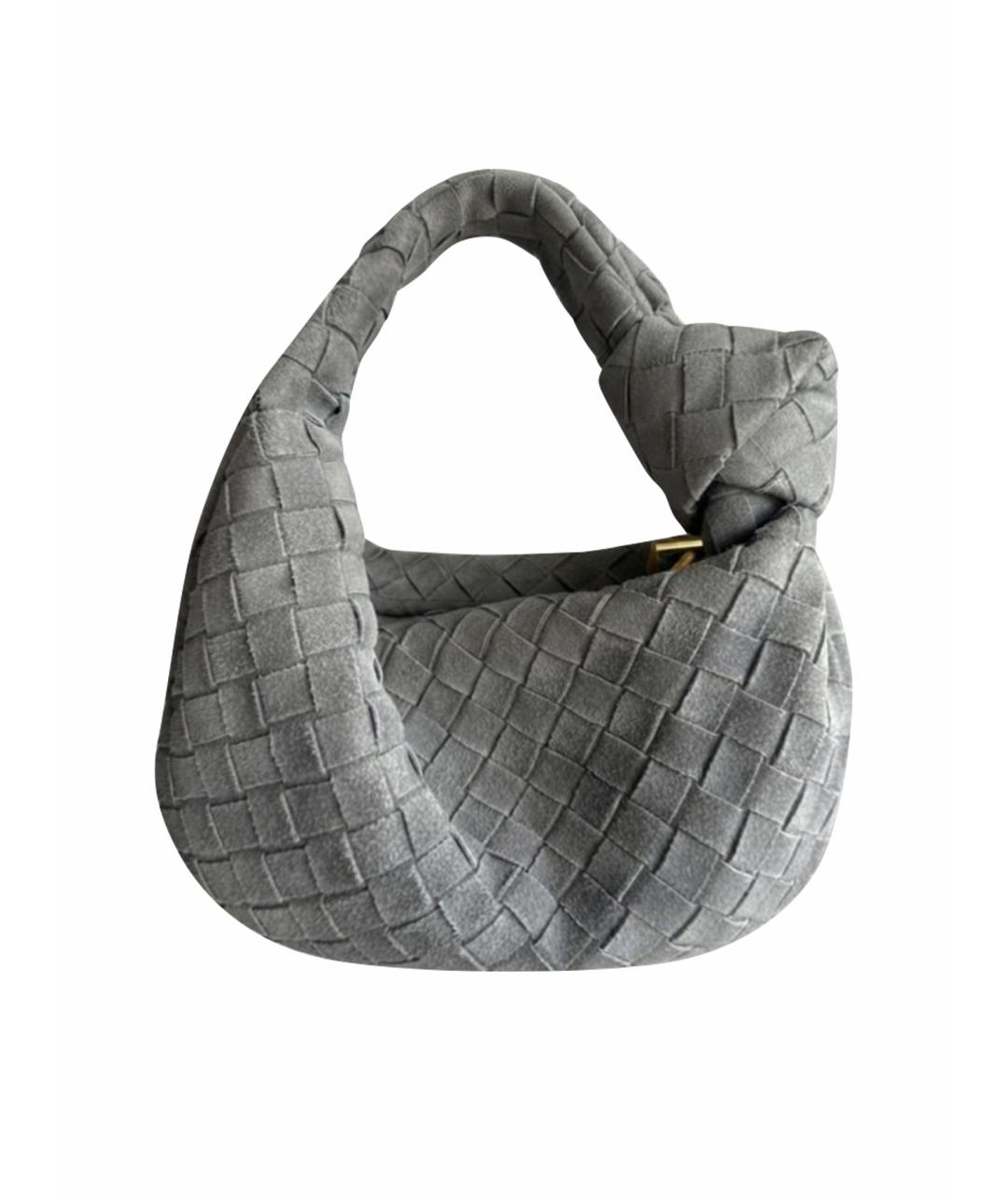 BOTTEGA VENETA Серая замшевая сумка с короткими ручками, фото 1
