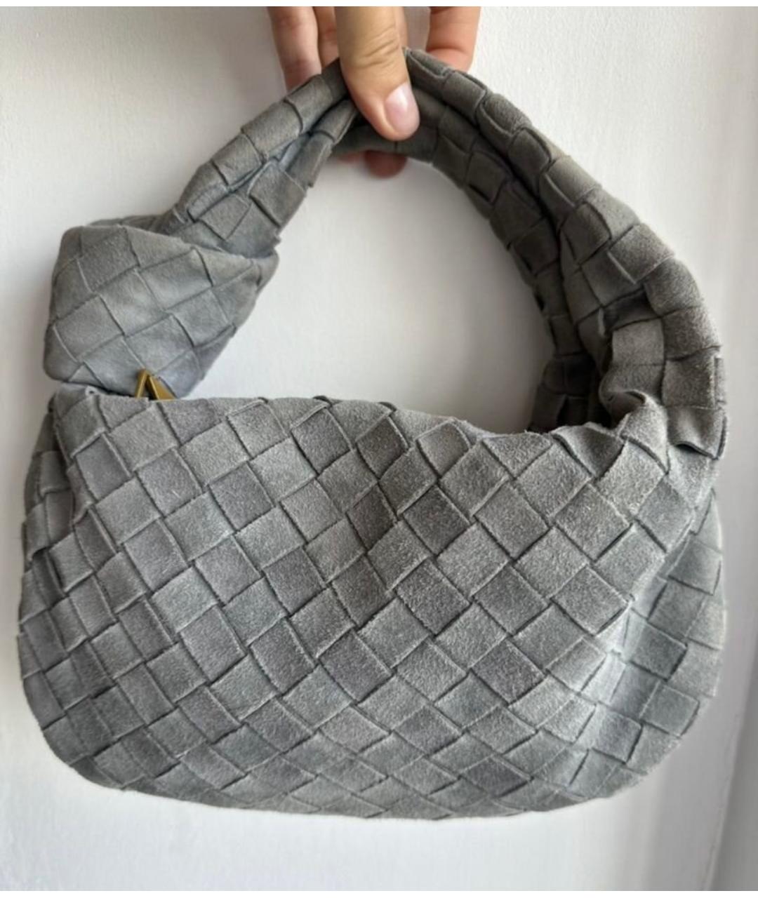 BOTTEGA VENETA Серая замшевая сумка с короткими ручками, фото 3