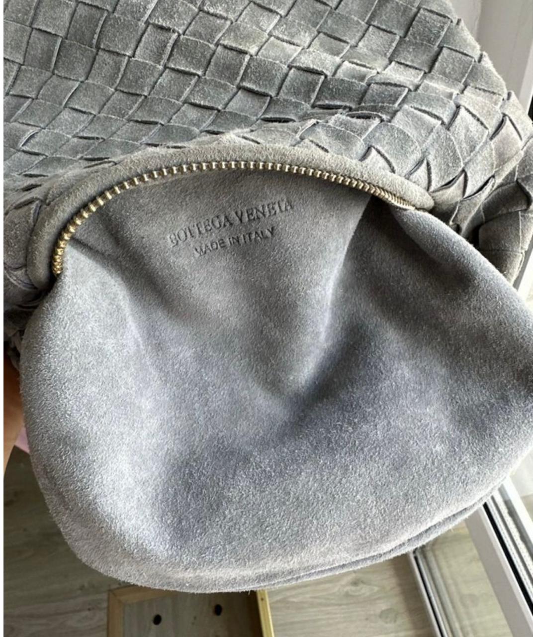 BOTTEGA VENETA Серая замшевая сумка с короткими ручками, фото 4