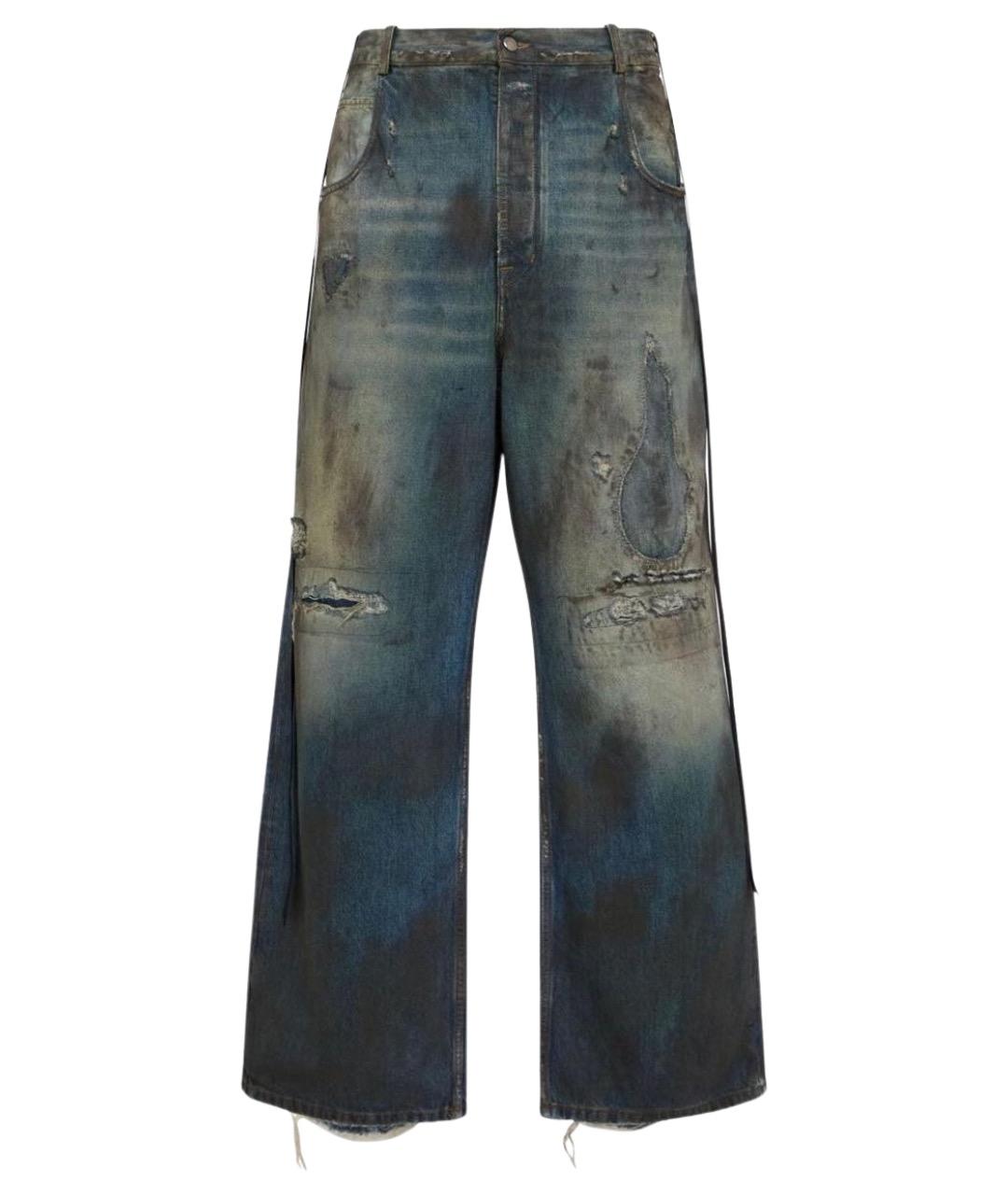 ANN DEMEULEMEESTER Синие хлопковые прямые джинсы, фото 1