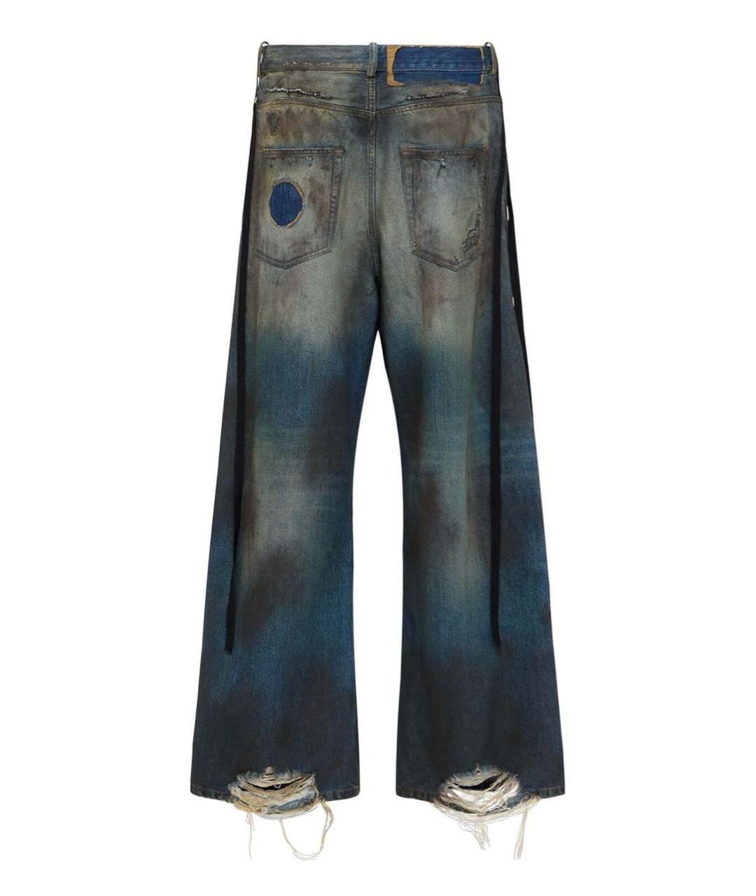 ANN DEMEULEMEESTER Синие хлопковые прямые джинсы, фото 2