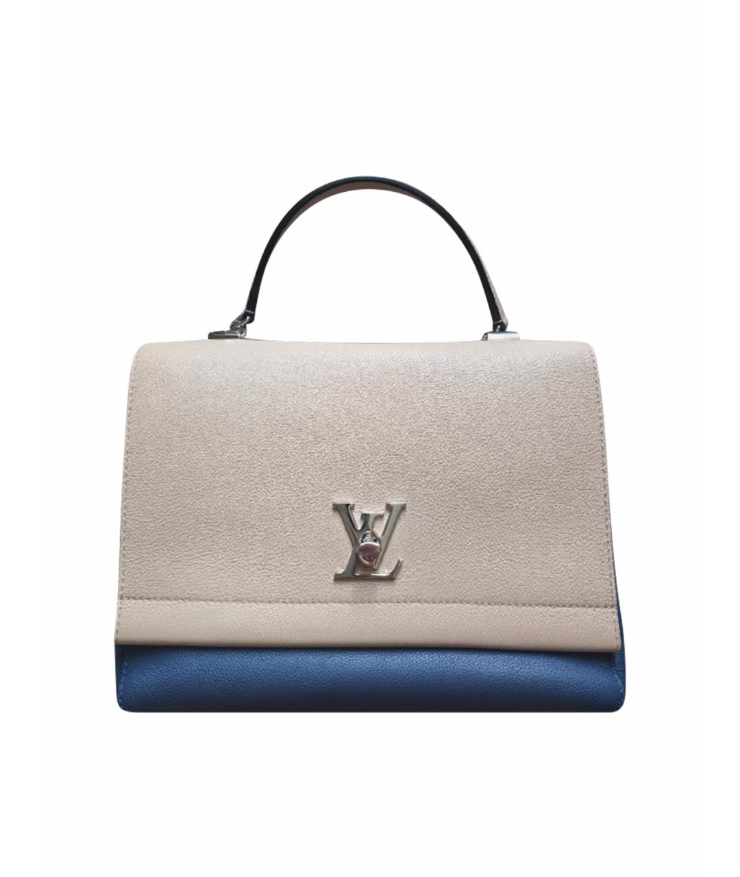 LOUIS VUITTON Бежевая кожаная сумка с короткими ручками, фото 1