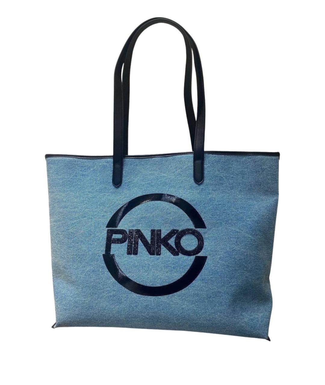 PINKO Голубая деним сумка тоут, фото 1