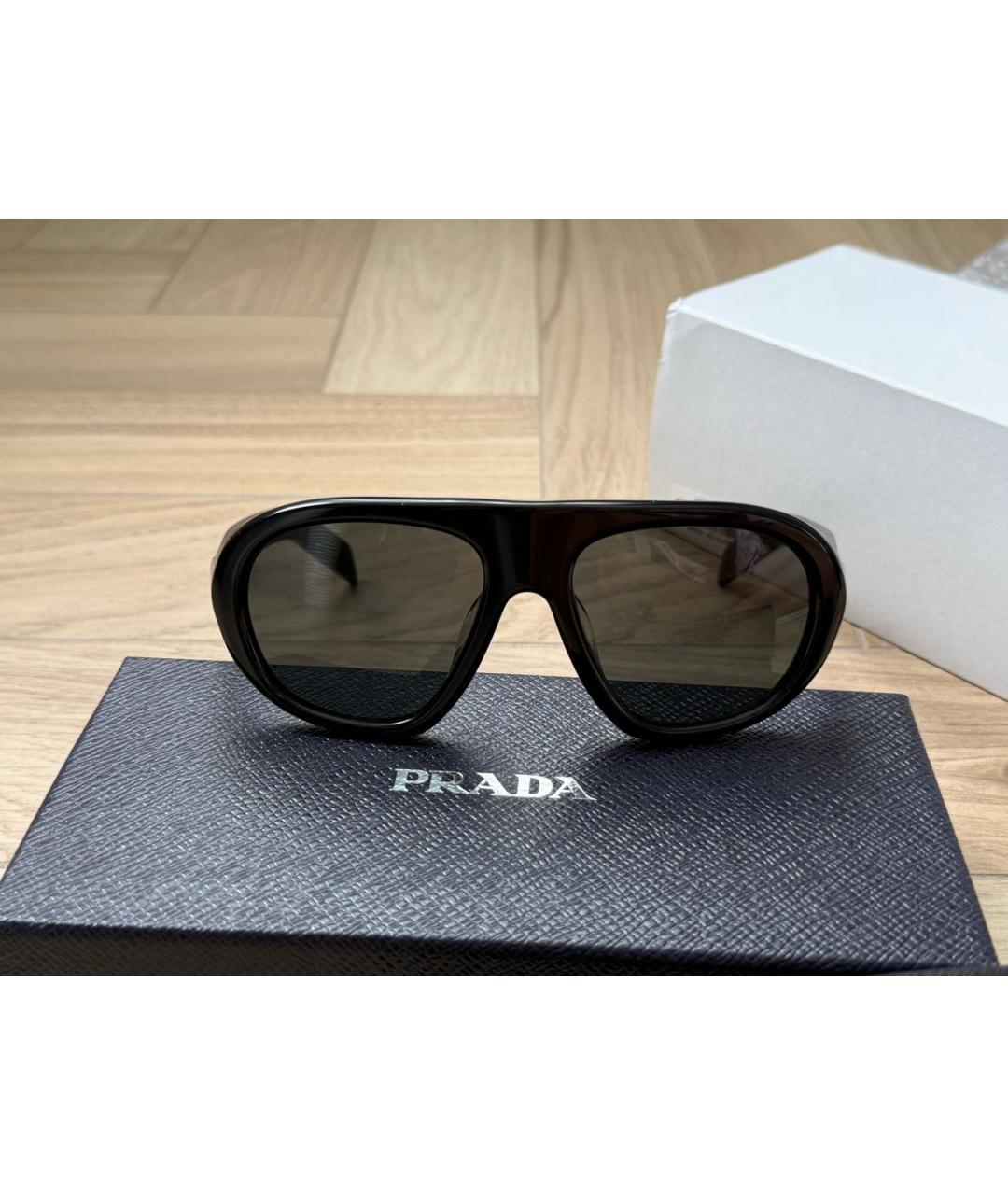 PRADA Черные пластиковые солнцезащитные очки, фото 7