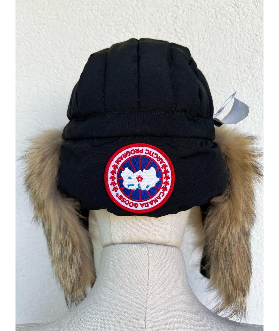 CANADA GOOSE Черная синтетическая шапка, фото 7