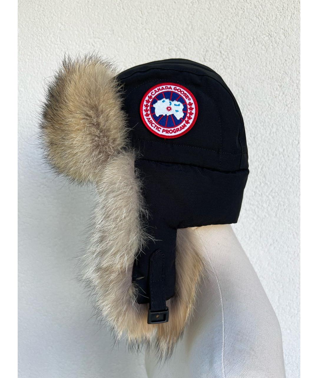 CANADA GOOSE Черная синтетическая шапка, фото 9