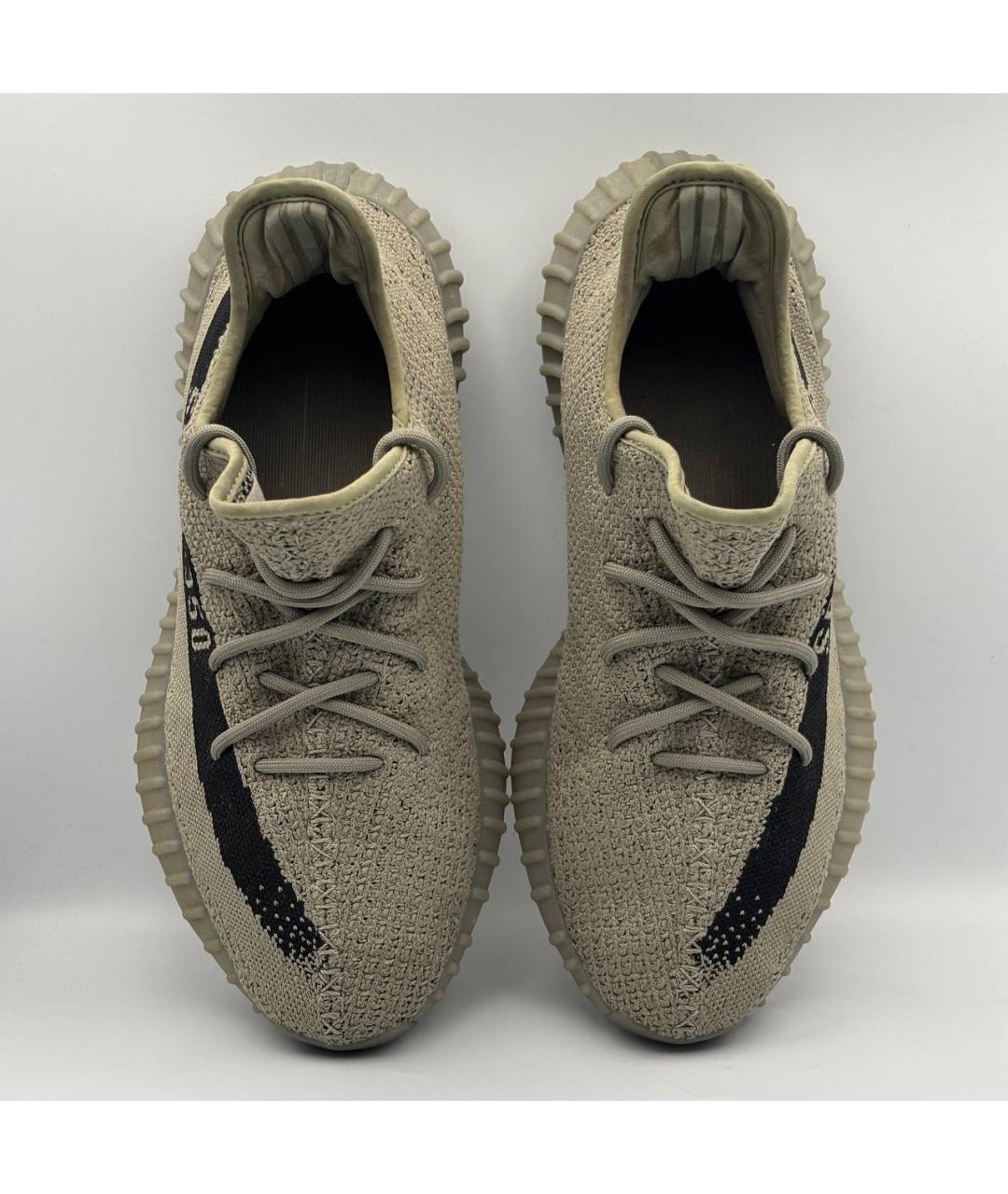 ADIDAS YEEZY Хаки текстильные низкие кроссовки / кеды, фото 3