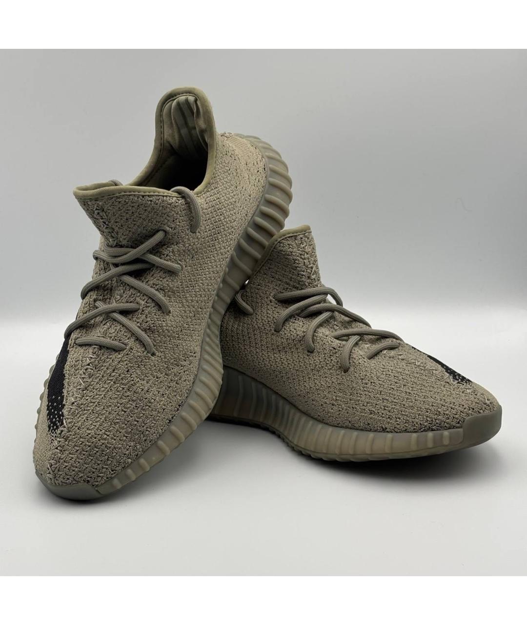 ADIDAS YEEZY Хаки текстильные низкие кроссовки / кеды, фото 4