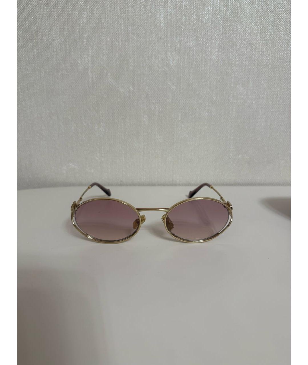 MIU MIU Золотые металлические солнцезащитные очки, фото 7