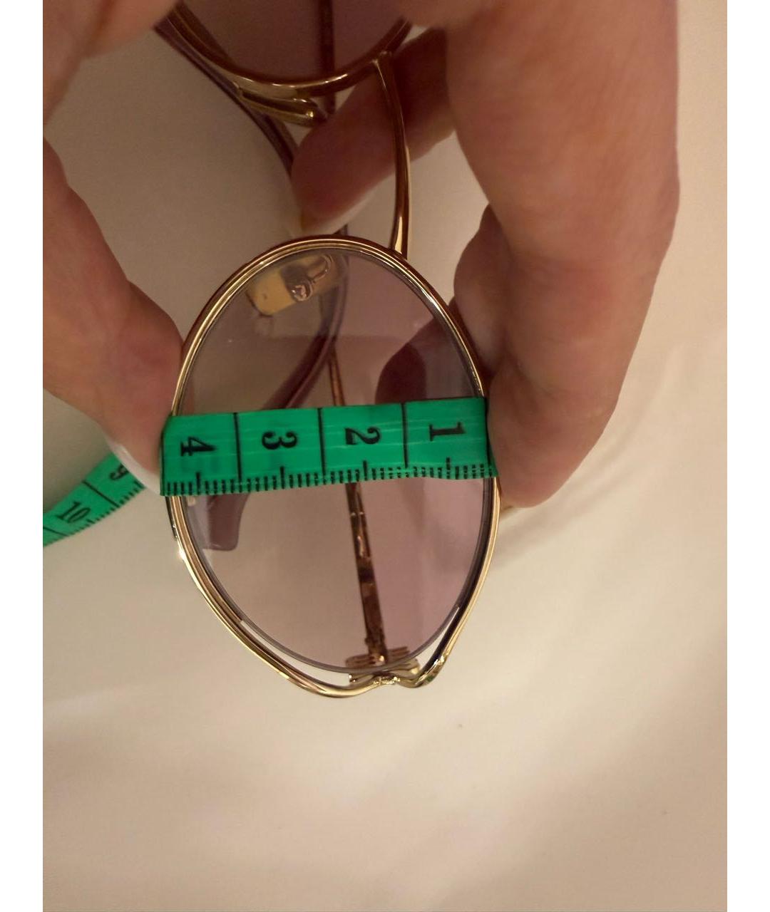 MIU MIU Золотые металлические солнцезащитные очки, фото 6