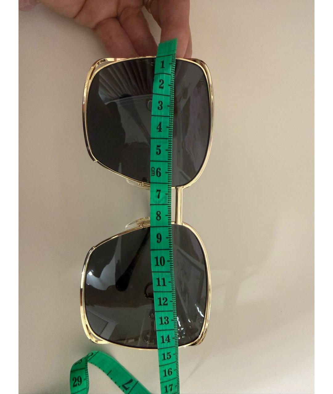 GUCCI Золотые металлические солнцезащитные очки, фото 5