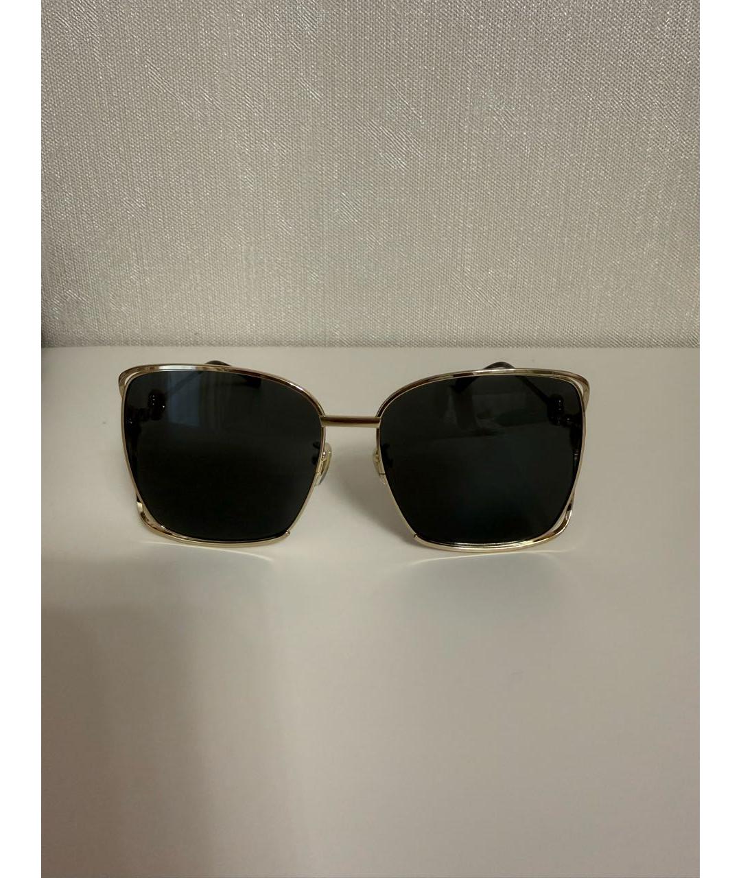 GUCCI Золотые металлические солнцезащитные очки, фото 7