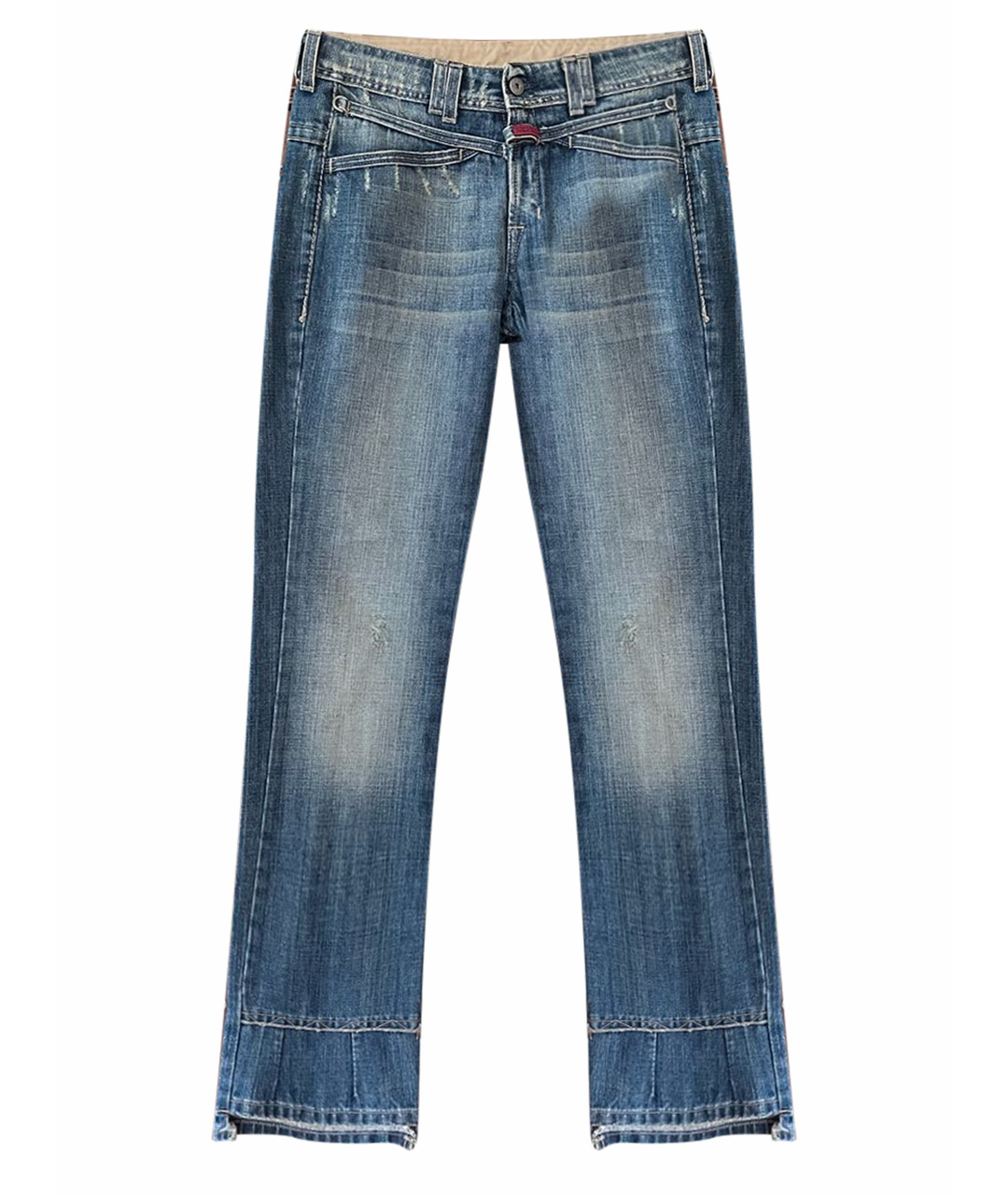 MARITHE FRANCOIS GIRBAUD Синие хлопковые прямые джинсы, фото 1