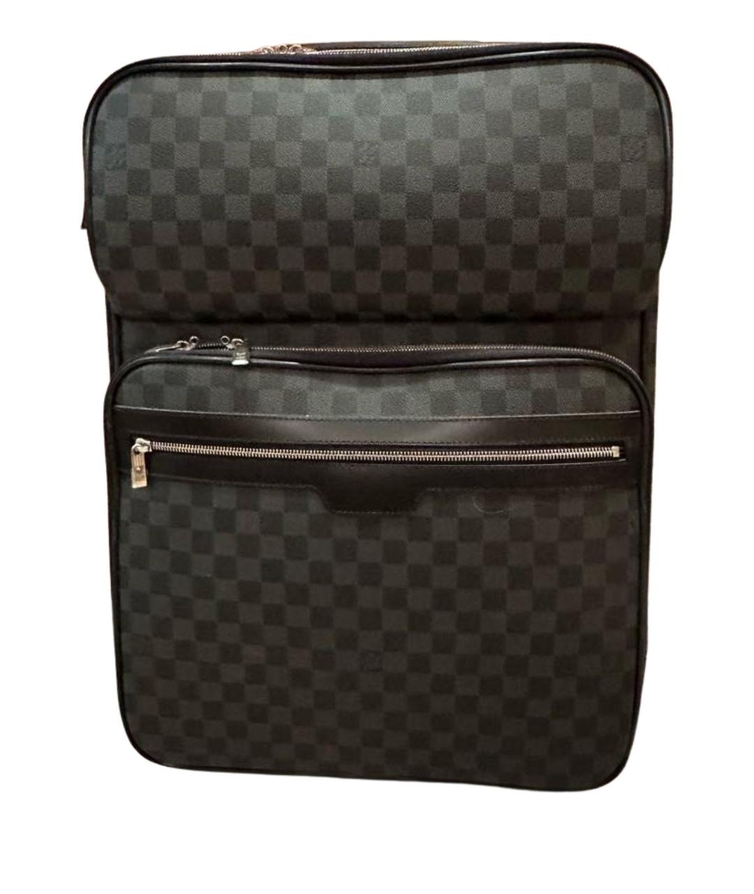 LOUIS VUITTON Антрацитовый кожаный чемодан, фото 1