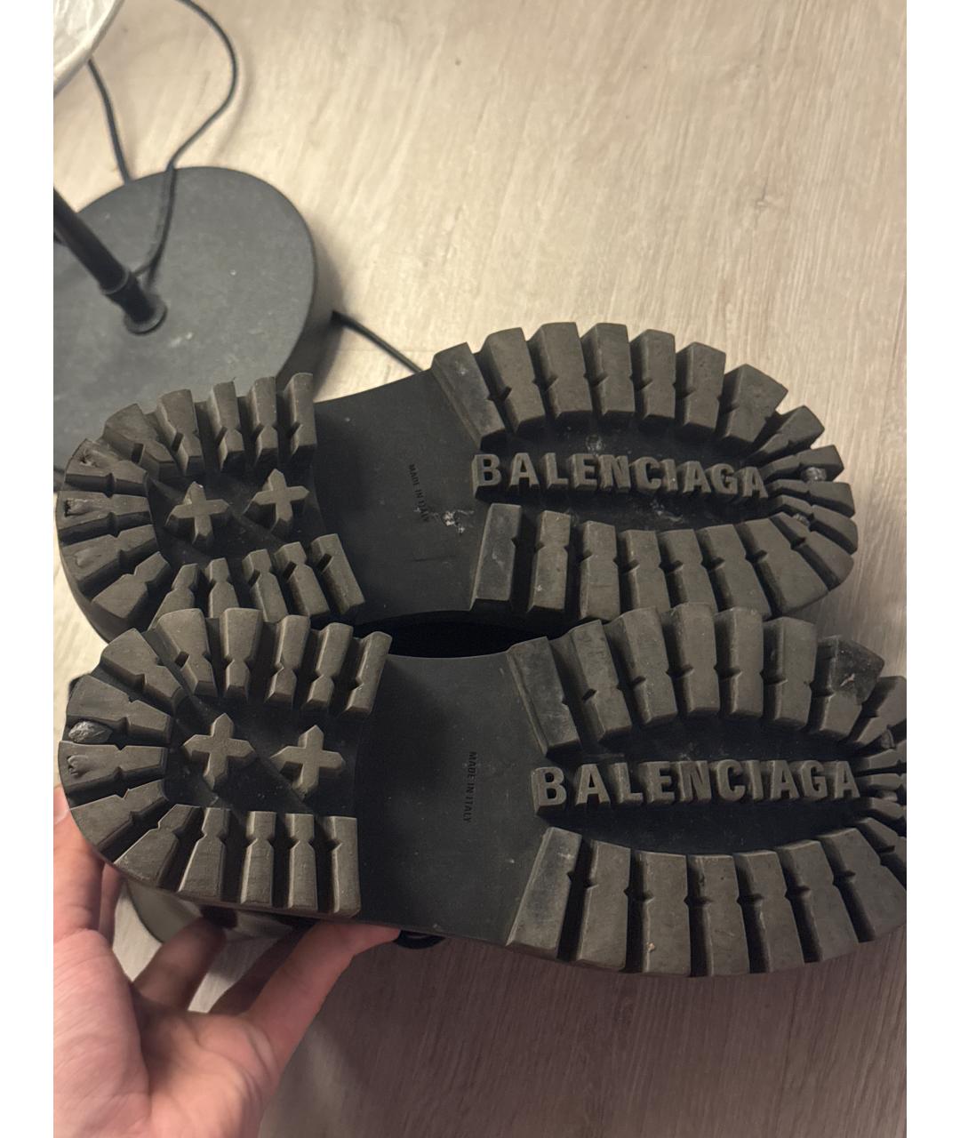 BALENCIAGA Черные кожаные ботинки, фото 5