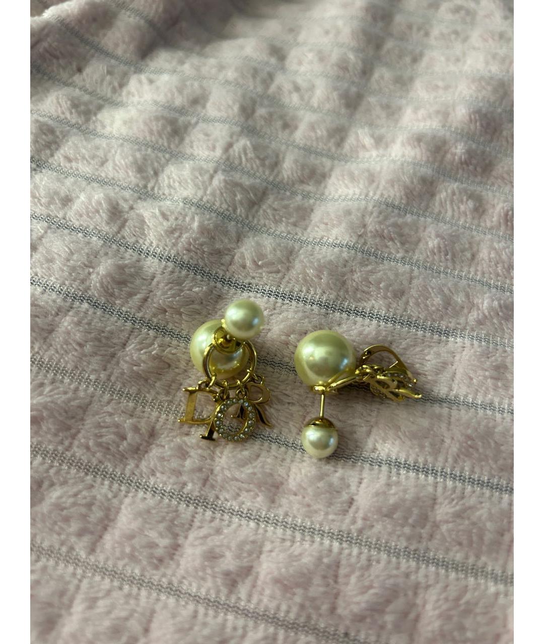 CHRISTIAN DIOR Золотые позолоченные серьги, фото 2