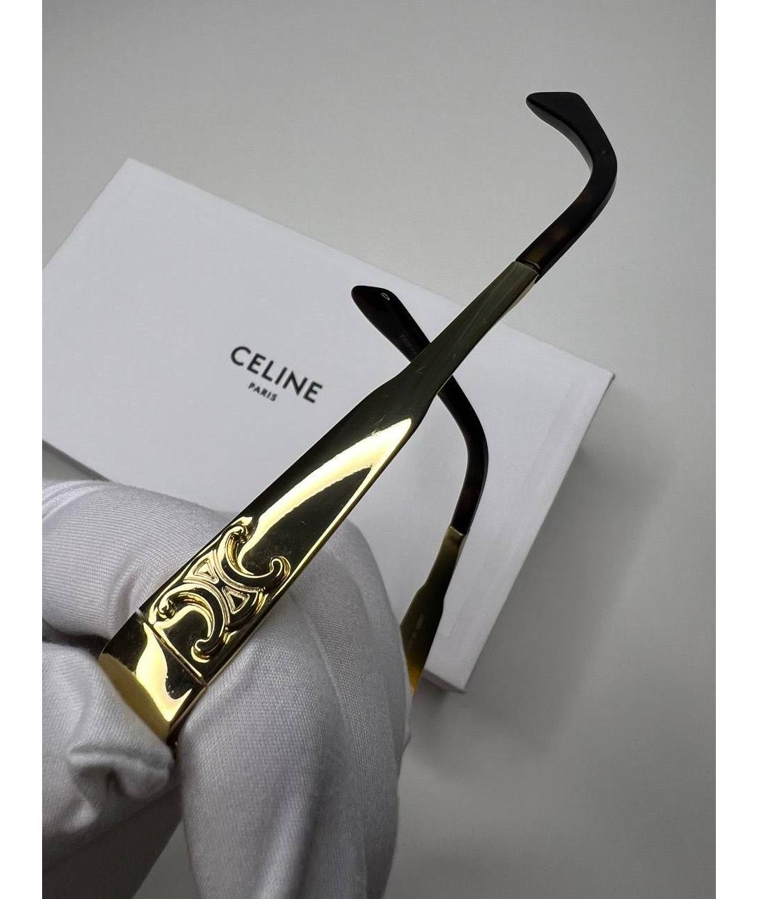 CELINE Золотые металлические солнцезащитные очки, фото 7