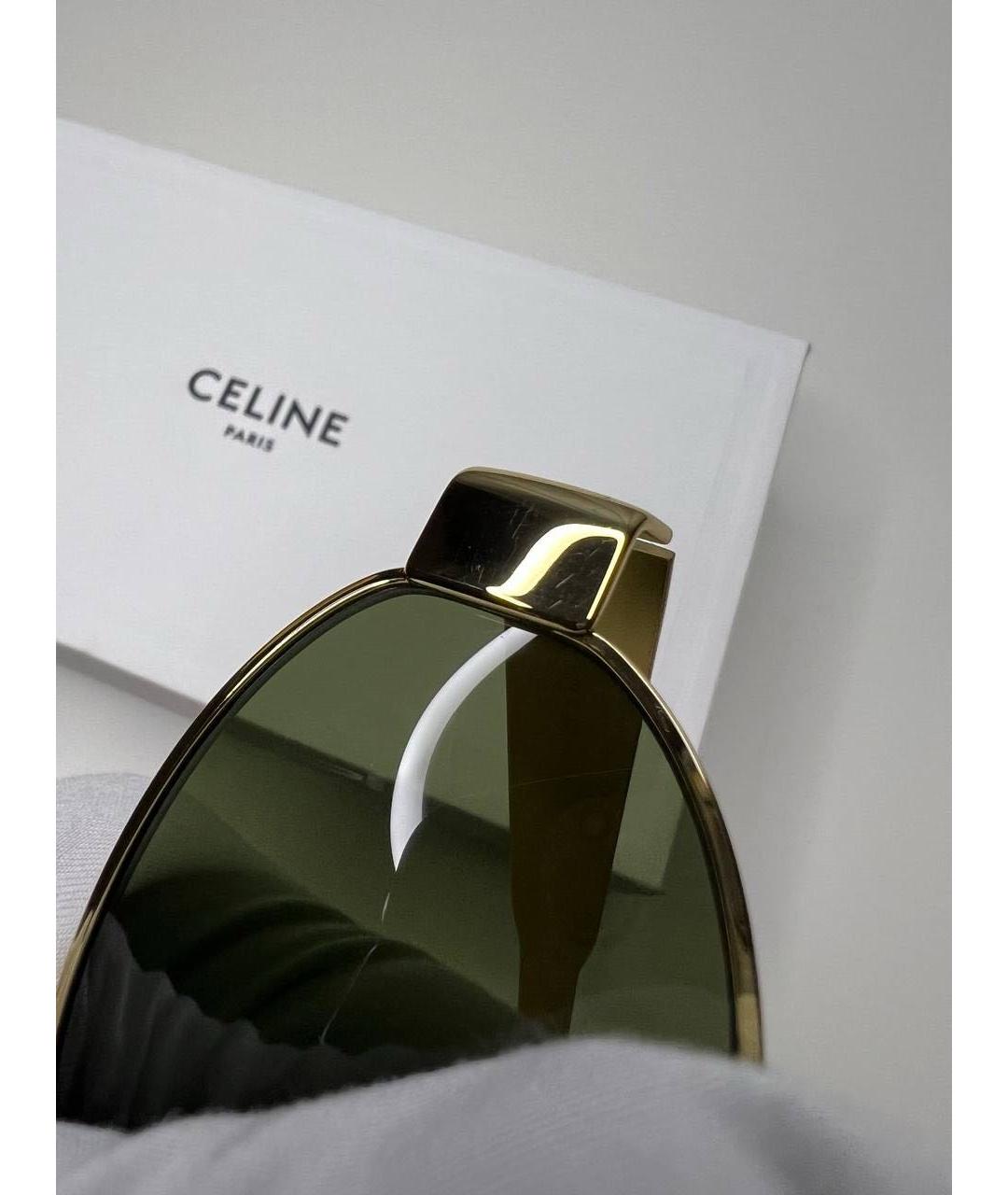CELINE Золотые металлические солнцезащитные очки, фото 8