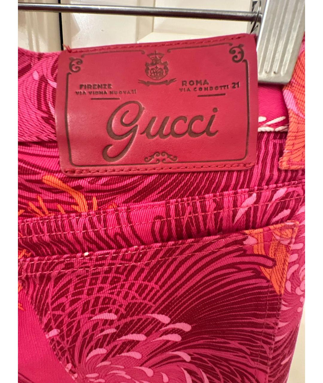 GUCCI Фуксия хлопко-эластановые шорты, фото 4