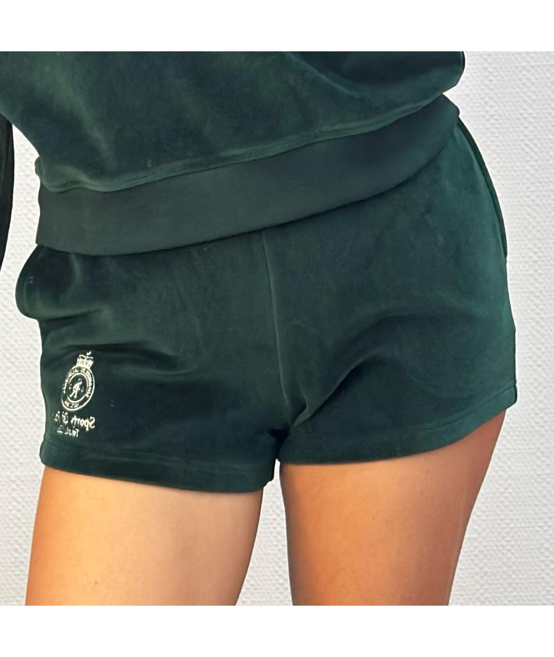 SPORTY AND RICH Зеленые хлопко-эластановые шорты, фото 3