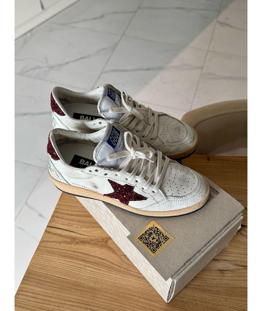 GOLDEN GOOSE Белые кожаные кеды, фото 2
