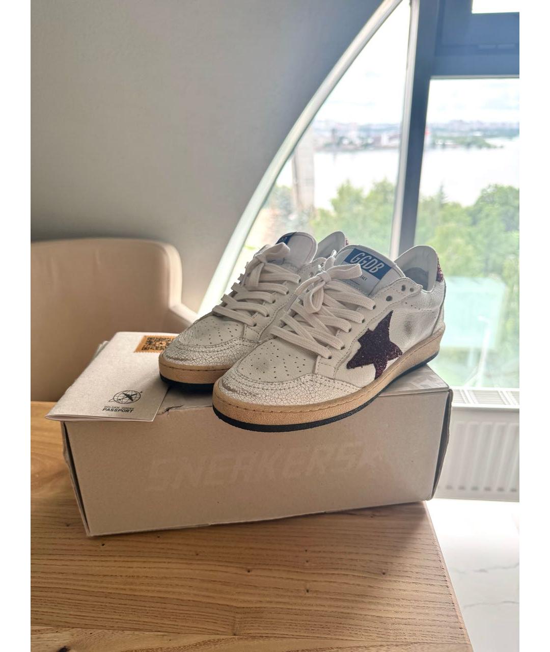 GOLDEN GOOSE Белые кожаные кеды, фото 3