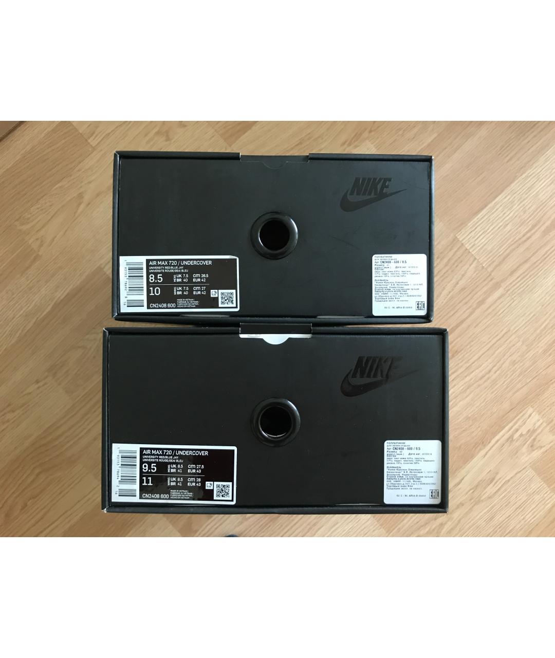 NIKE Красные синтетические низкие кроссовки / кеды, фото 7