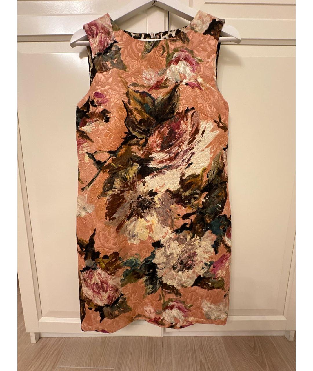 DOLCE&GABBANA Мульти шелковое коктейльное платье, фото 7