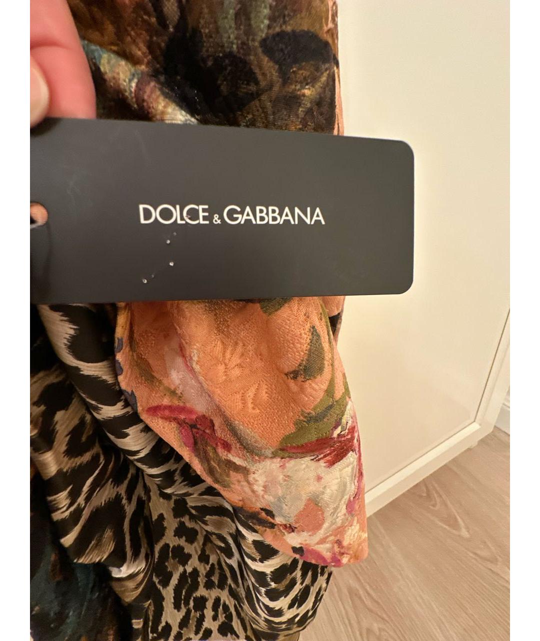 DOLCE&GABBANA Мульти шелковое коктейльное платье, фото 6