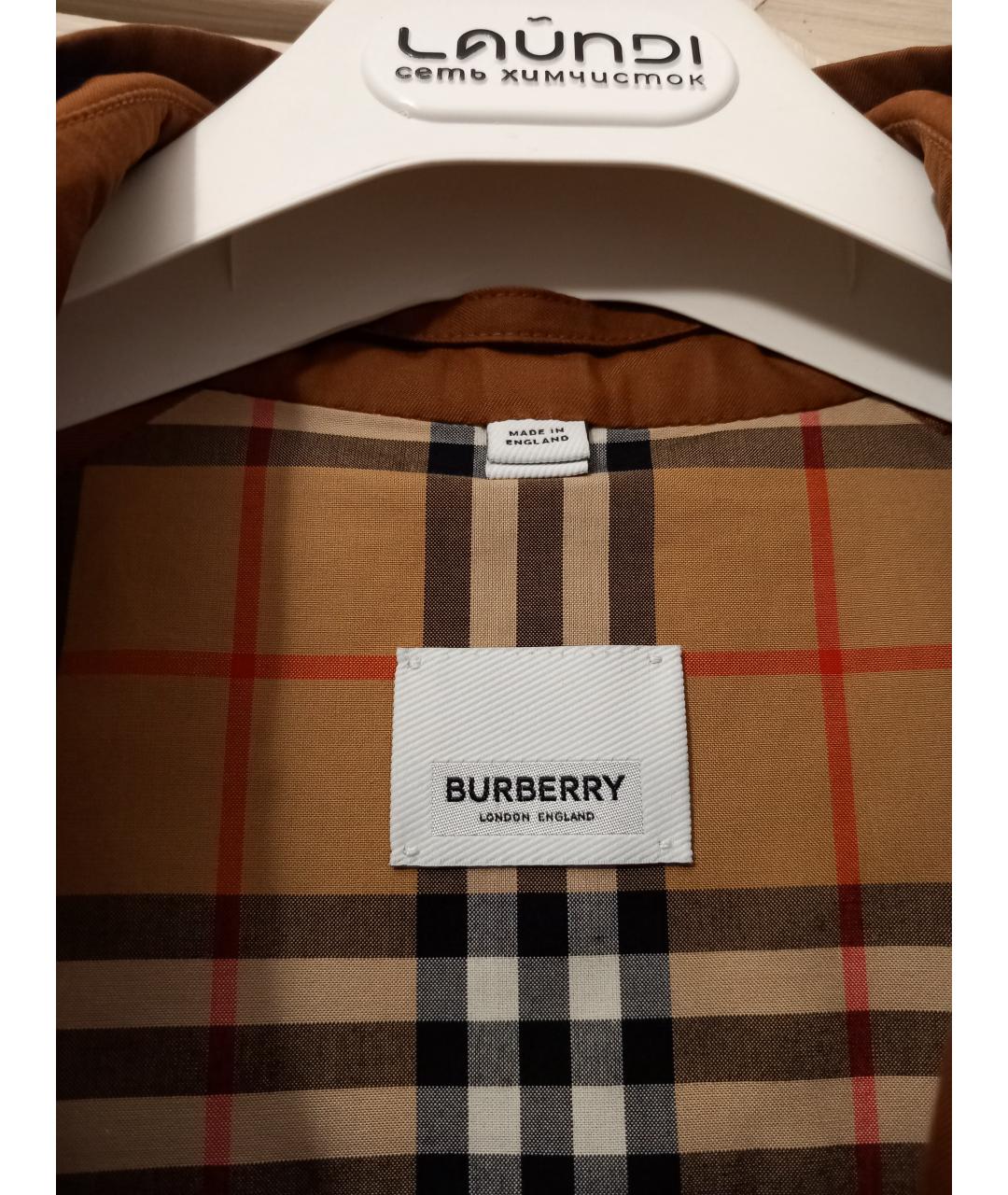 BURBERRY Коричневый хлопковый тренч/плащ, фото 3