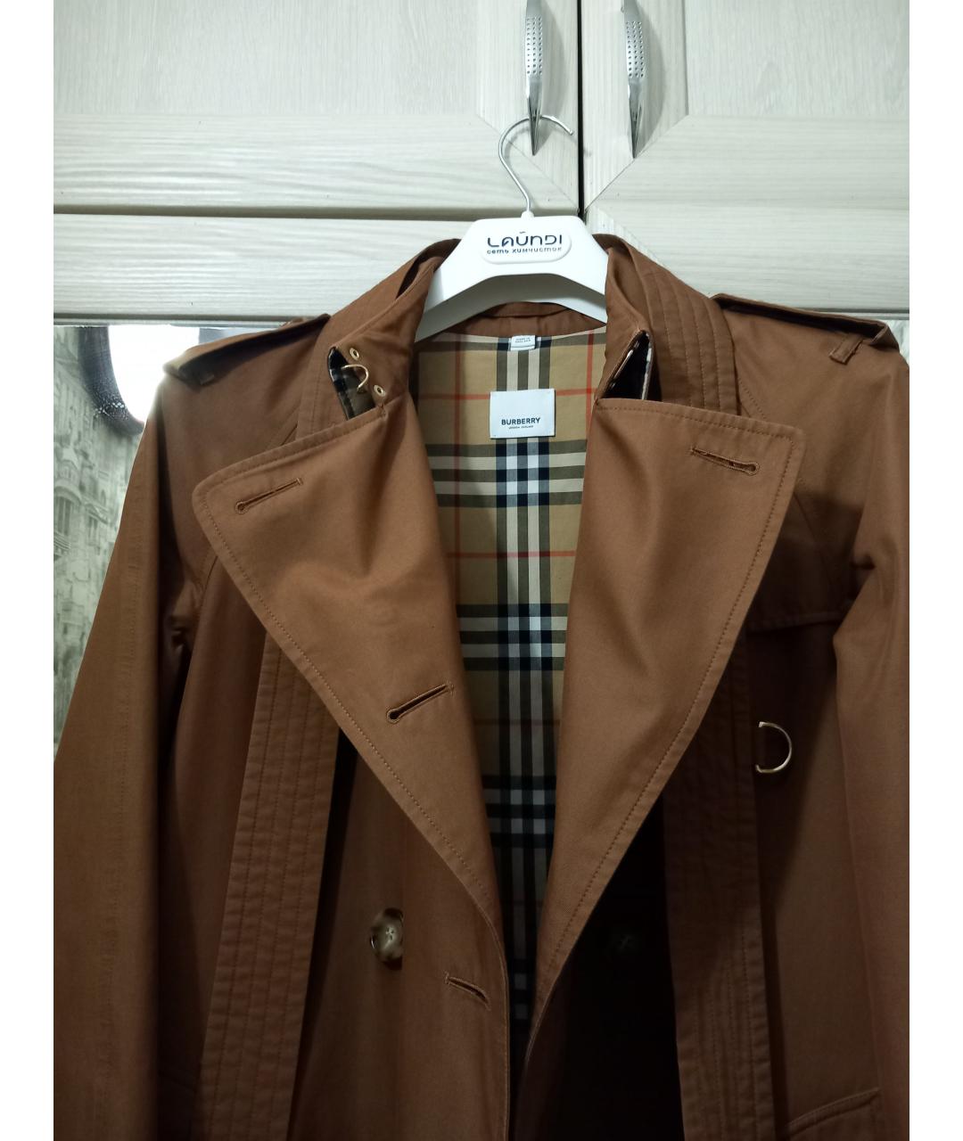 BURBERRY Коричневый хлопковый тренч/плащ, фото 4