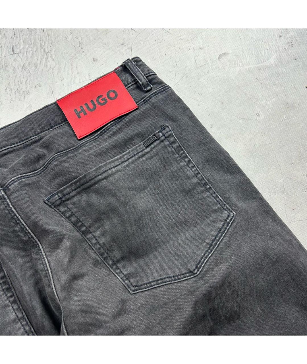 HUGO BOSS Антрацитовые хлопковые прямые джинсы, фото 3