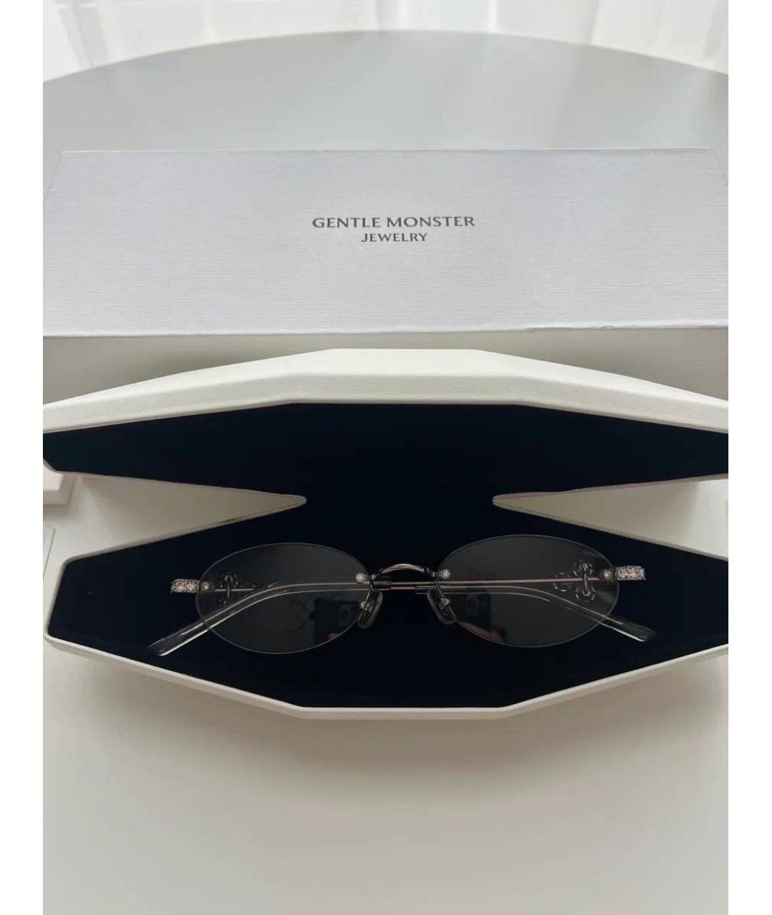 GENTLE MONSTER Серебряные металлические солнцезащитные очки, фото 8