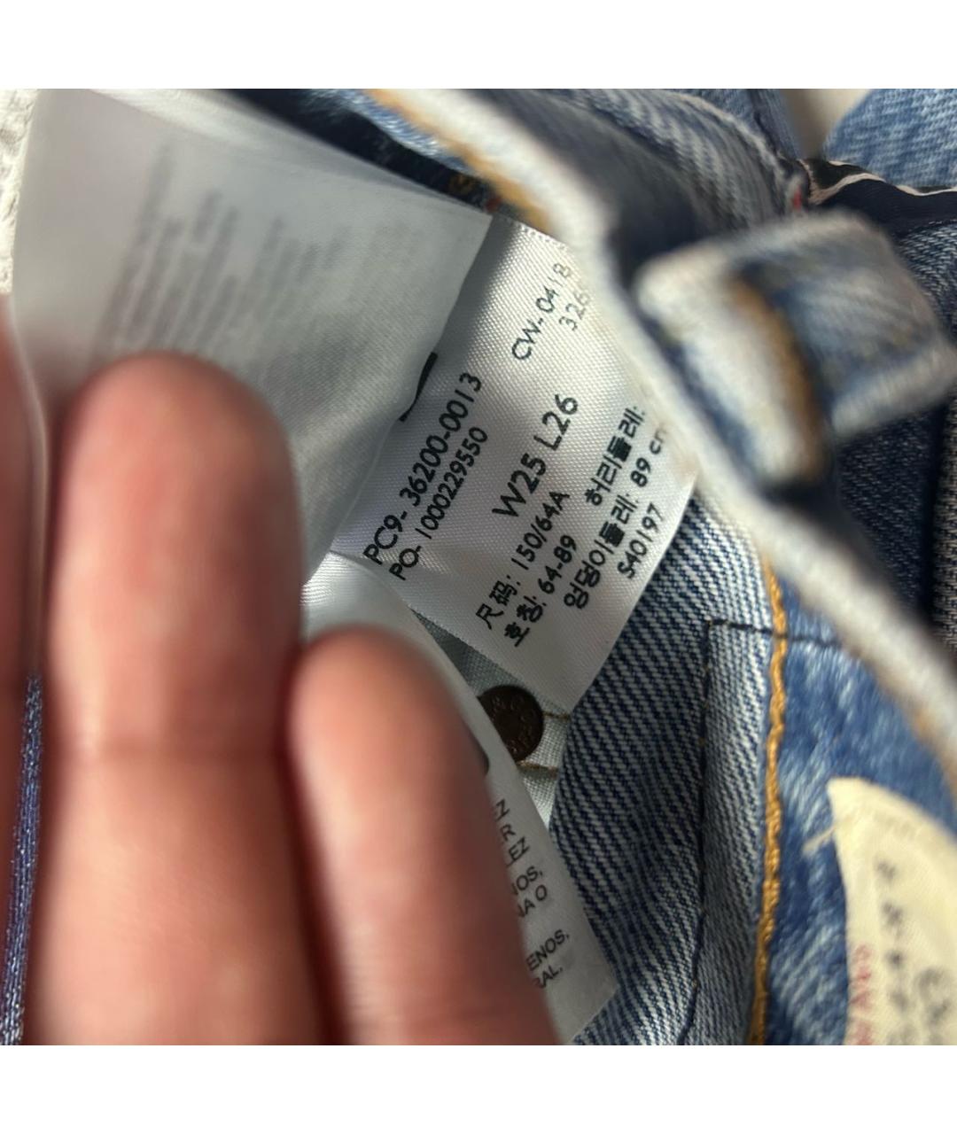 LEVI'S Синие хлопковые прямые джинсы, фото 5